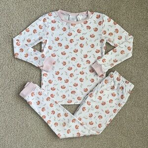 Lullaby Set Pima cotton SWEET PEA PJ SET- PINK PUMPKIN, size 6